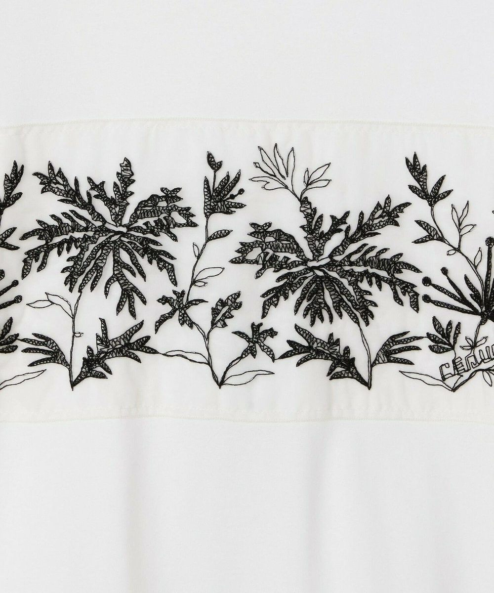 L'EQUIPE Lサイズ（大きいサイズ） 【大きいサイズ】オーガンジー刺繍Tシャツ ホワイト