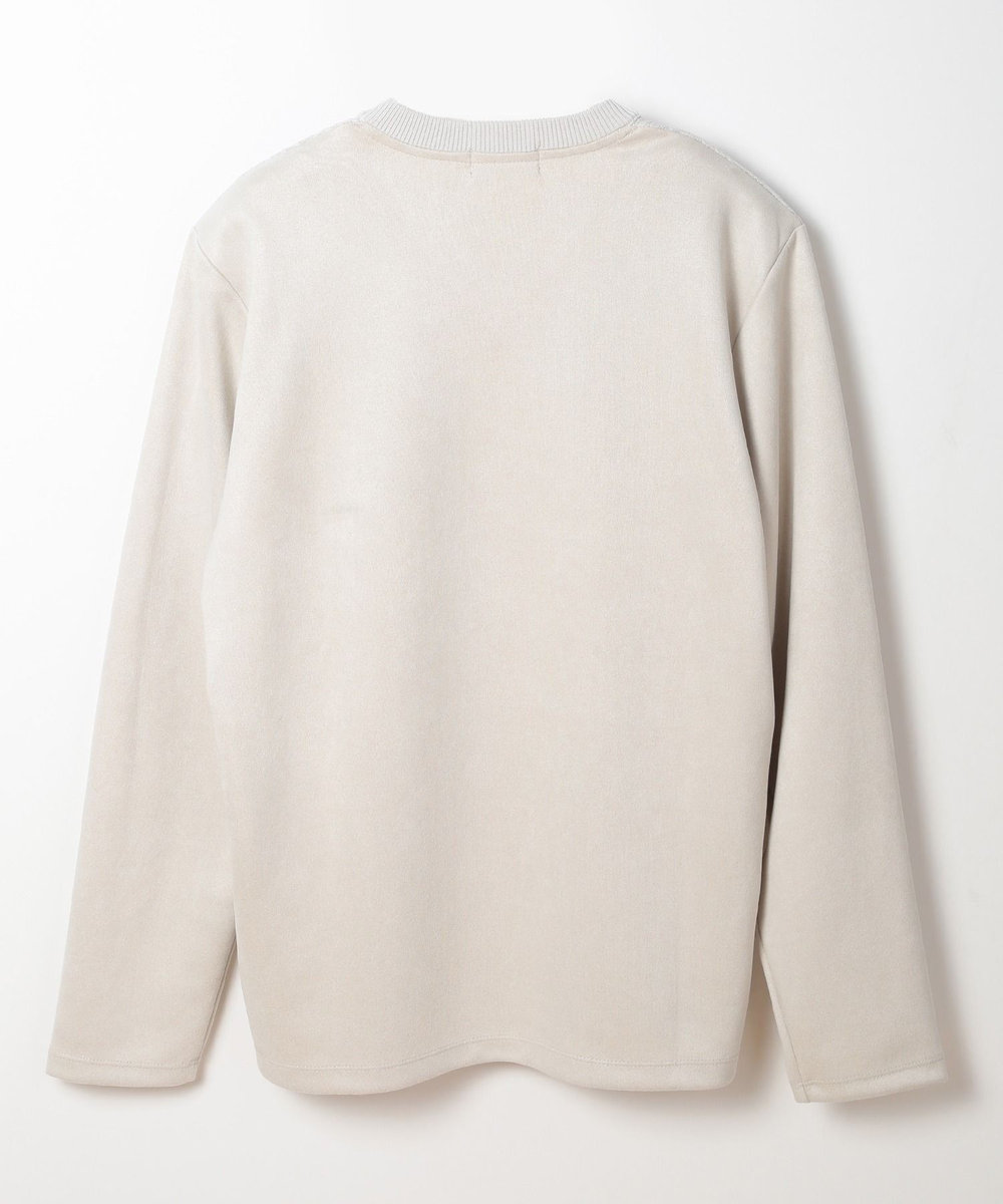 MEN'S BIGI ニット×フェイクスエードVネックカットソー グレー