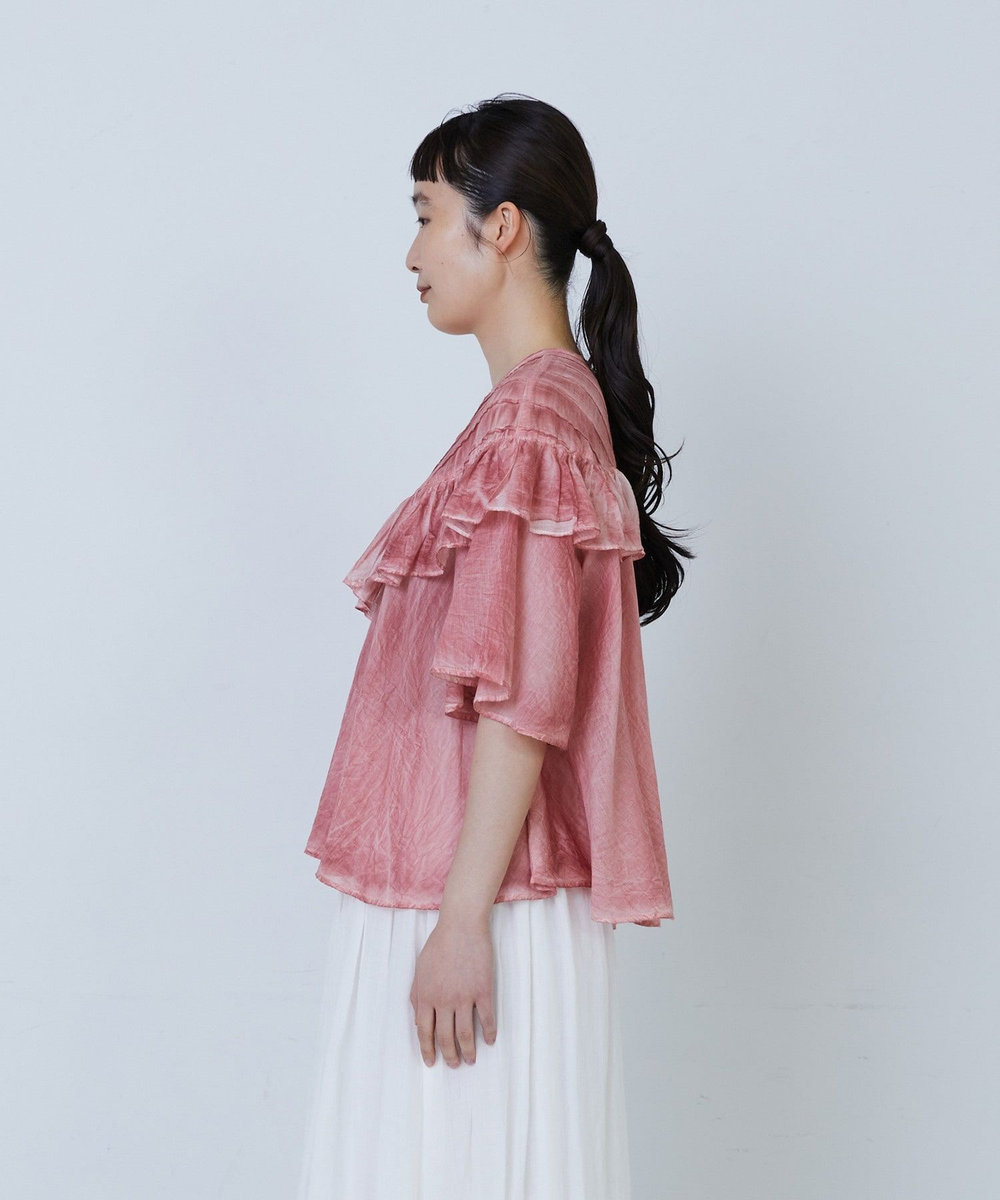 LOISIR インドピグメントダイデザインブラウス ピンク