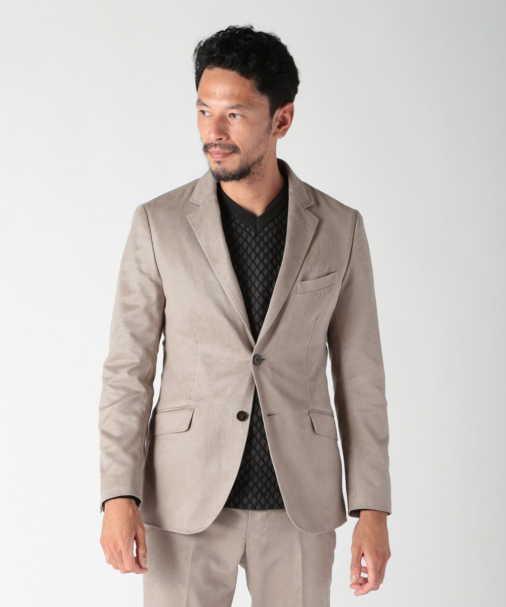 MEN'S BIGI コマスエードストレッチジャケット（セットアップ対応） グレー