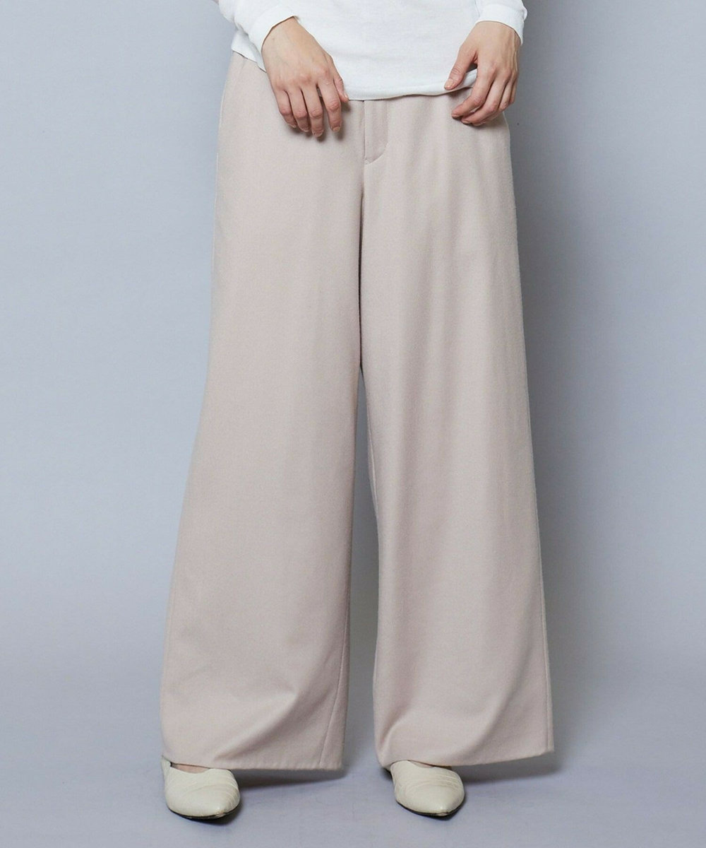 MOGA カシミヤ混フラノワイドパンツ ベージュ