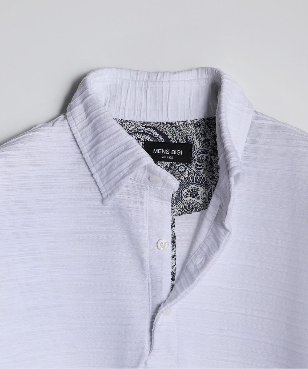 MEN'S BIGI 【WEB限定】スラブタック天竺素材ポロシャツ＜吸水速乾＞ ホワイト