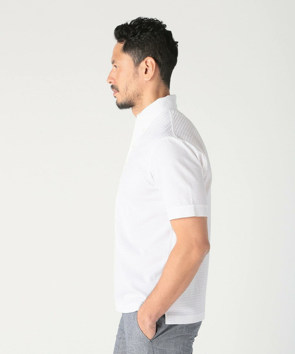 MEN'S BIGI 【ACTIVE TAILOR】サッカー織りポロシャツ<COOL MAX/吸水速乾> ホワイト