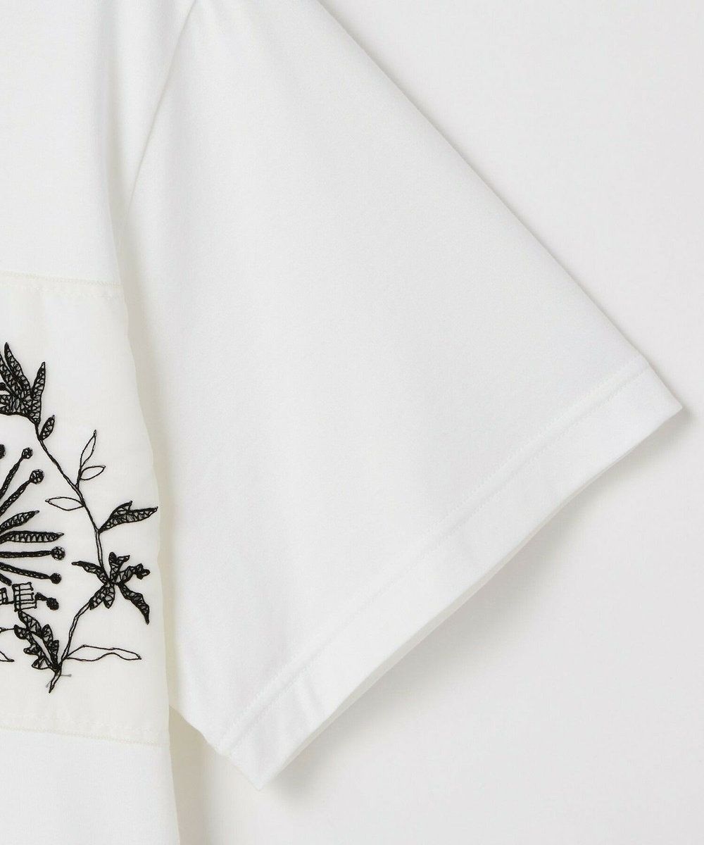 L'EQUIPE Lサイズ（大きいサイズ） 【大きいサイズ】オーガンジー刺繍Tシャツ ホワイト