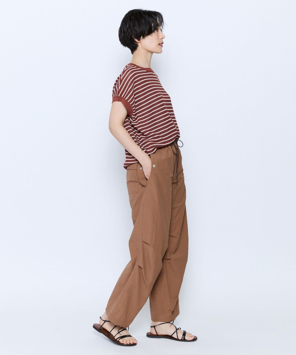 feerique feerique ボーダーフレンチスリーブニット ブラウン
