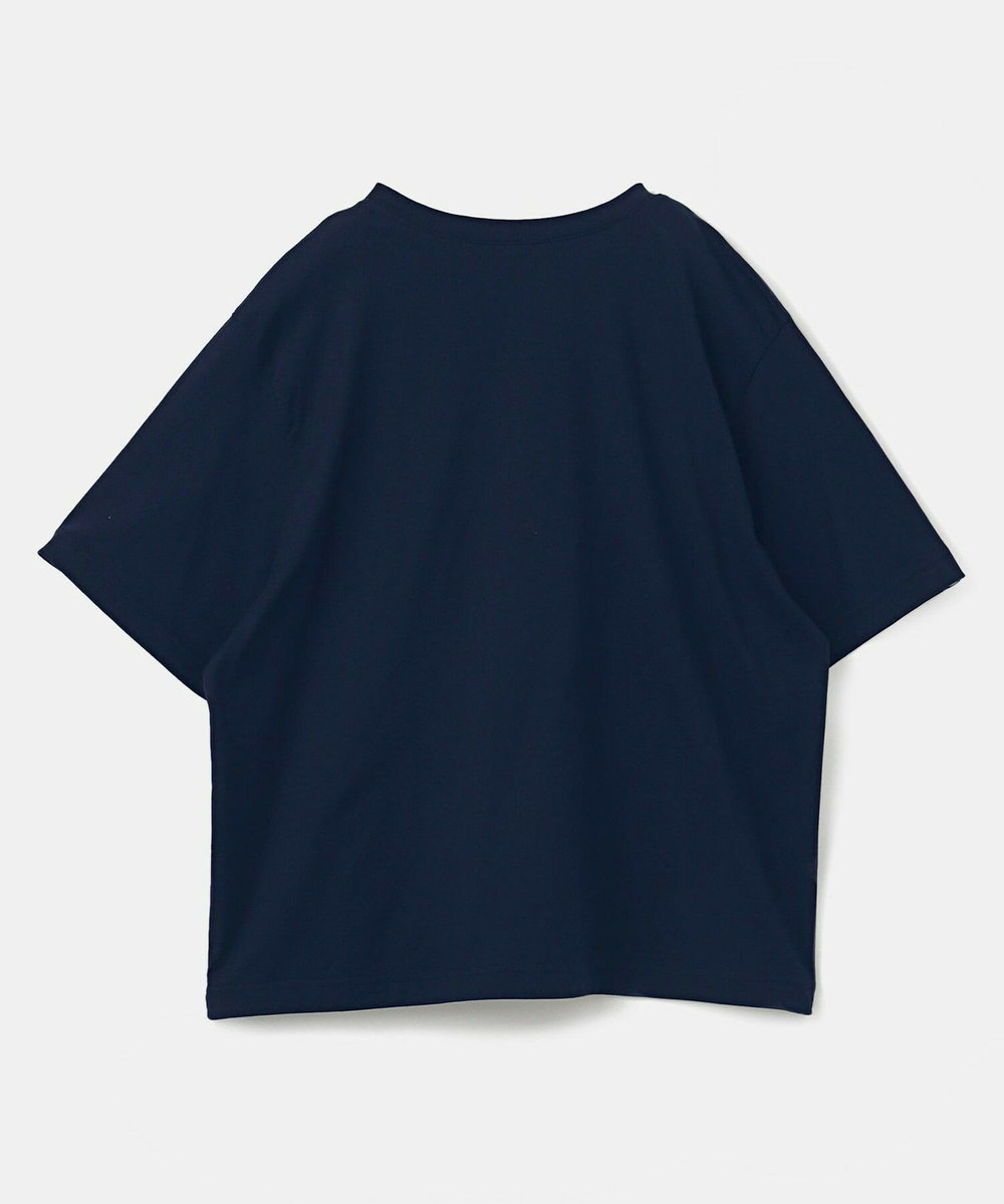 L'EQUIPE Lサイズ（大きいサイズ） 【大きいサイズ】フラワーエンブロイダリーTシャツ ネイビー