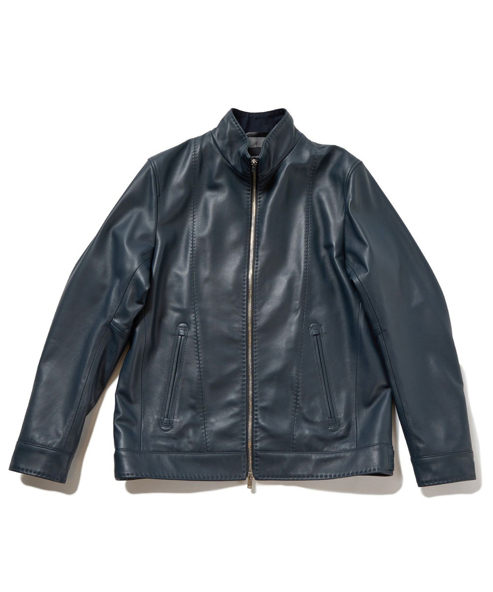 MEN'S BIGI クロームタンニングレザージャケット ネイビー