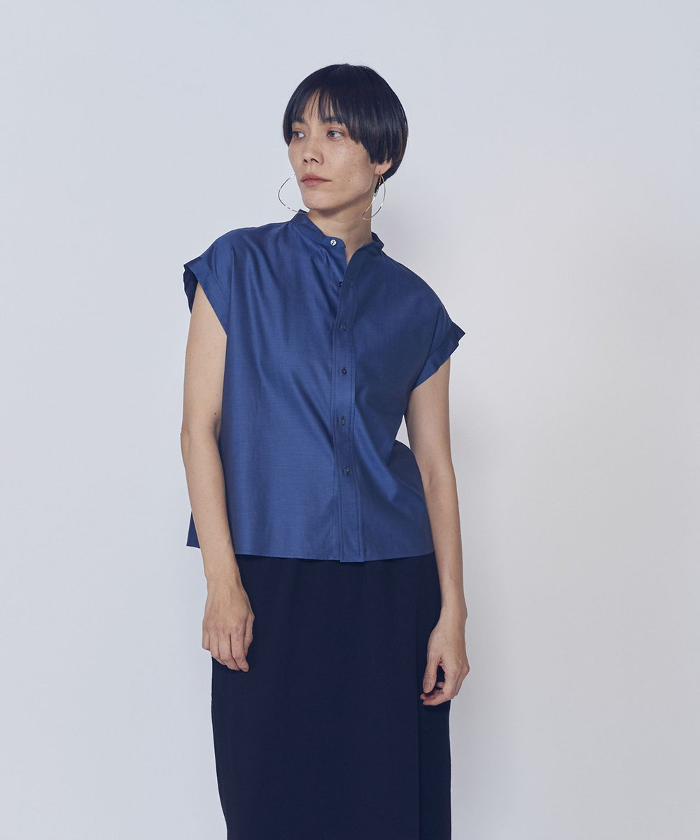 1er Arrondissement ＜TICCA（ティッカ）＞別注フレンチシャツブラウス ネイビー