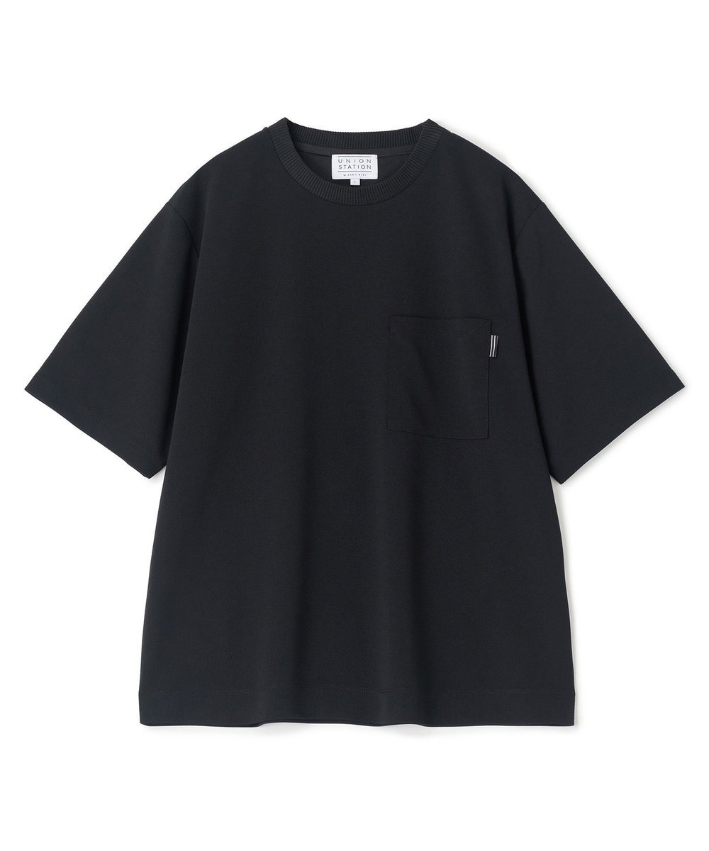 UNION STATION 梨地ポンチポケットTシャツ＜ストレッチ・マシンウォッシャブル＞ ブラック