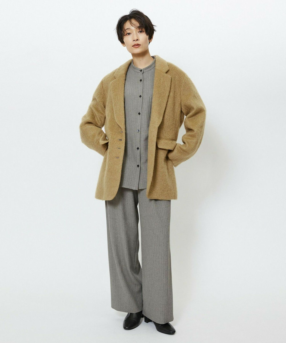 feerique feerique モヘアシャギーテーラードコート キャメル