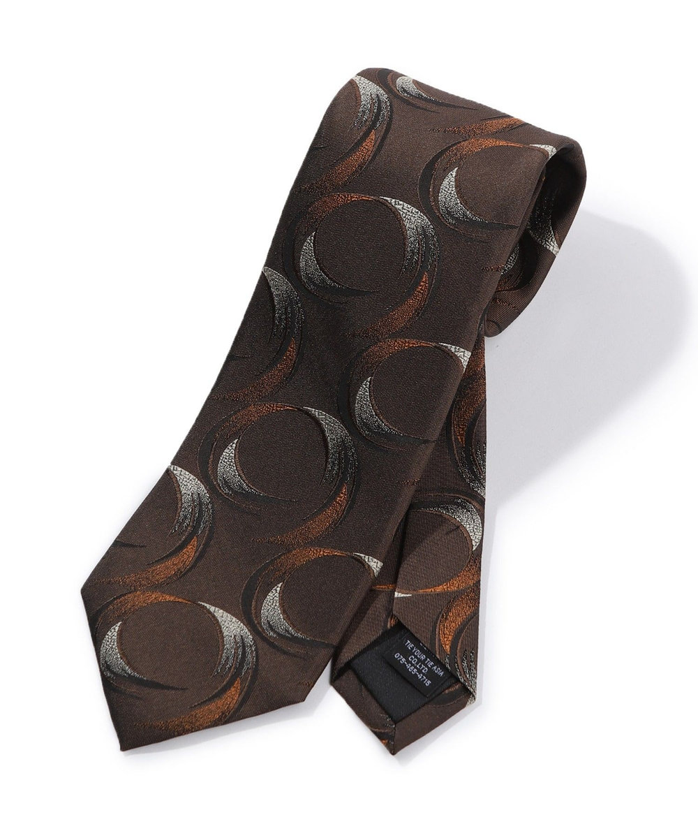 MEN'S BIGI 【TIE YOUR TIE/タイユアタイ】ヴィンテージアブストラクト柄ネクタイ ボルドー