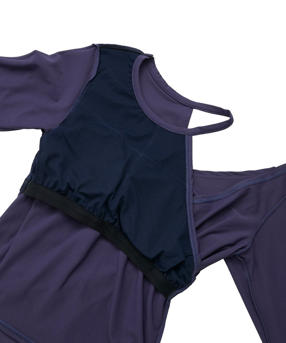 Julier エコシーベア天ロングスリーブプルオーバー/パット付き・エコ・UVカット・吸汗速乾・ホットヨガ対応・ラッシュガード パープル