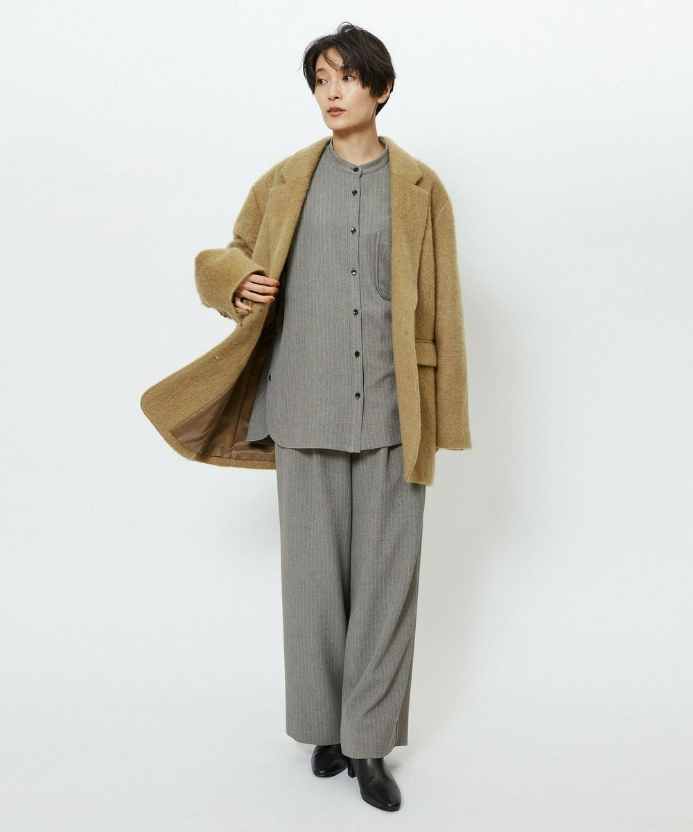feerique feerique モヘアシャギーテーラードコート キャメル