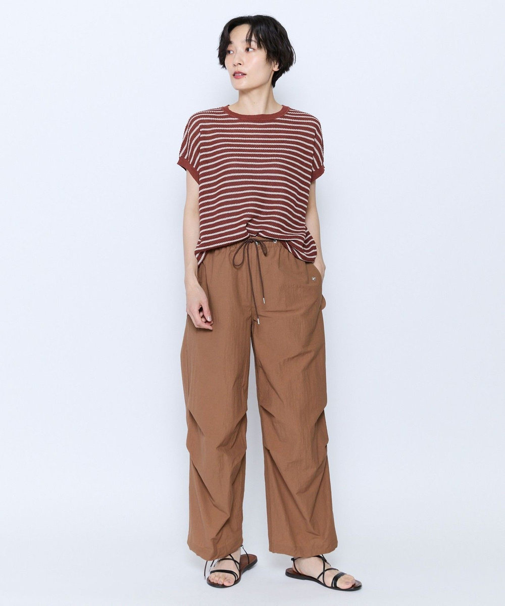 feerique feerique ボーダーフレンチスリーブニット ブラウン
