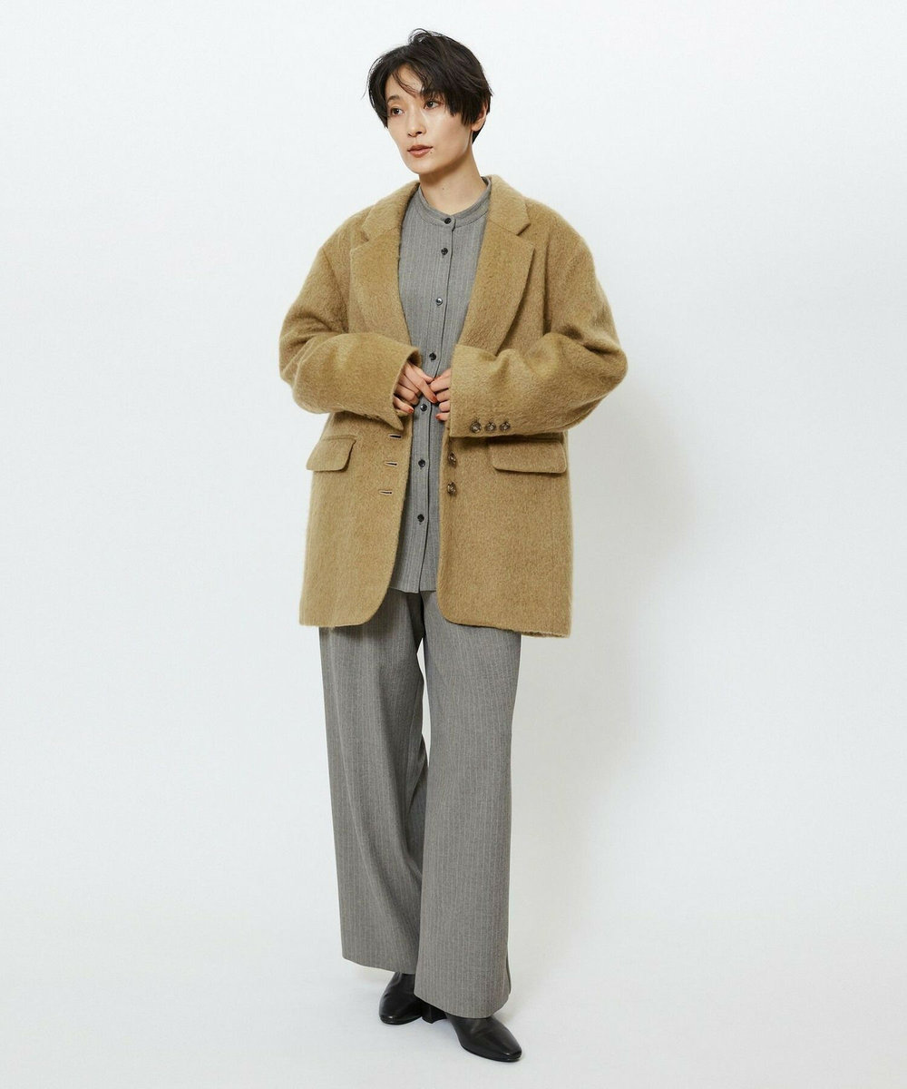 feerique feerique モヘアシャギーテーラードコート キャメル