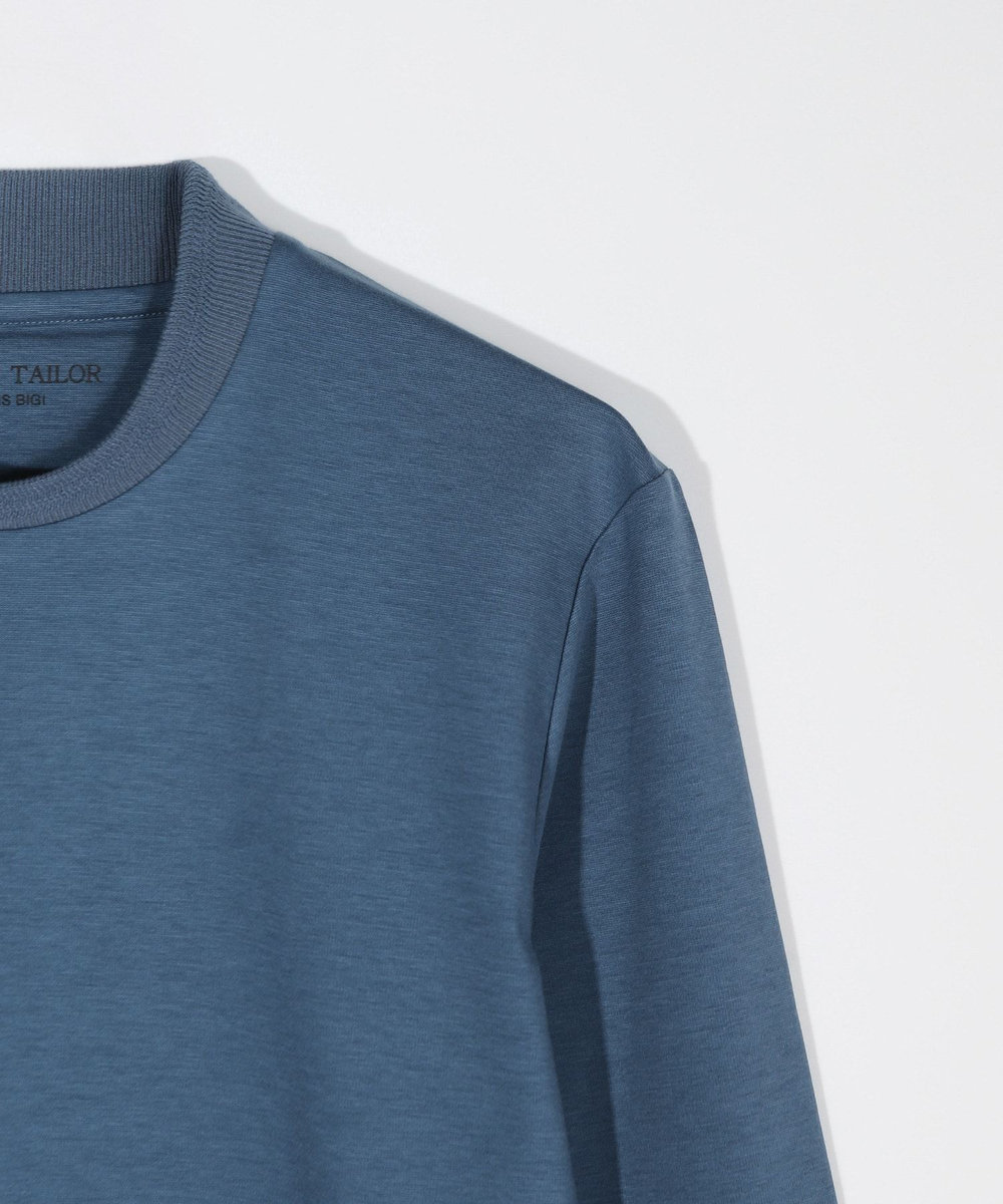 MEN'S BIGI 【ACTIVE TAILOR/アクティブテイラー】シルケットスムースクルーネック長袖Tシャツ ブルー