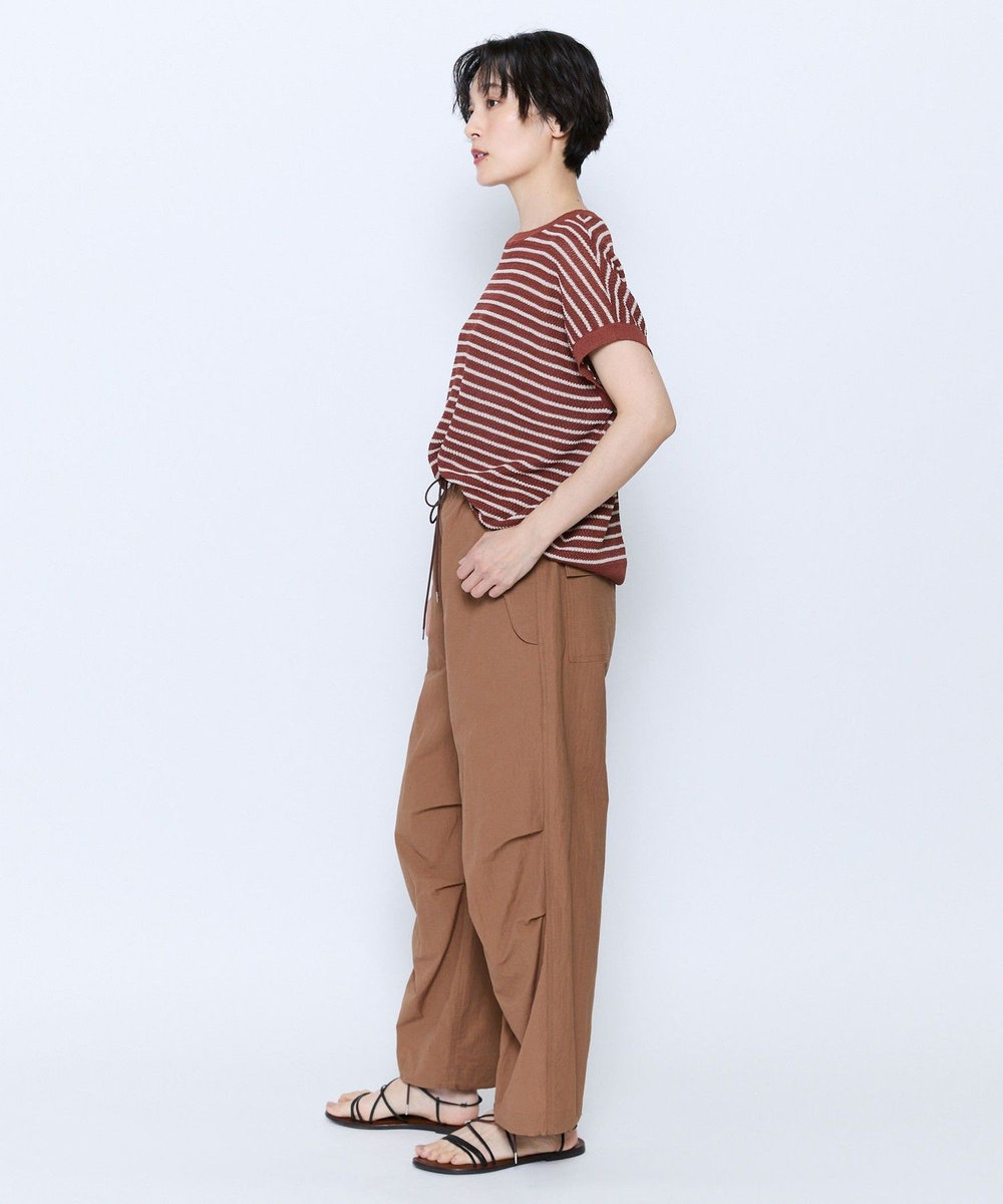 feerique feerique ボーダーフレンチスリーブニット ブラウン