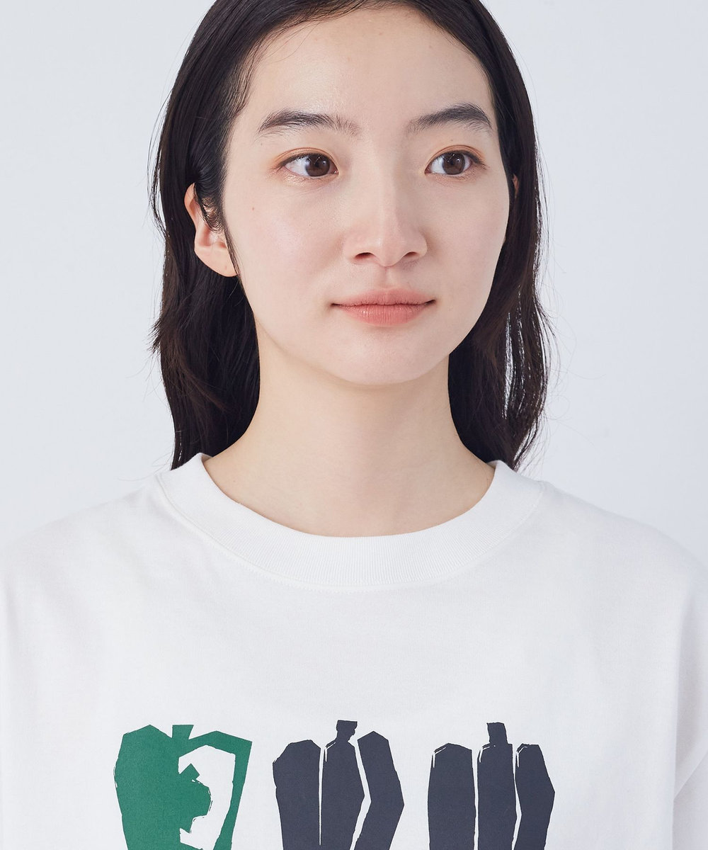 congés payés ADIEU TRISTESSE ベジタブルプリントTシャツ オフホワイト
