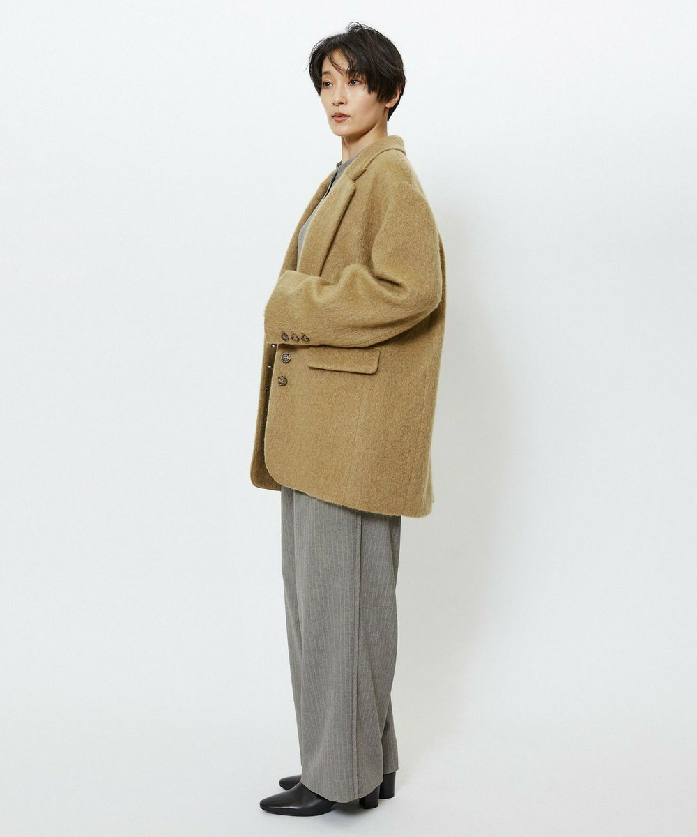 feerique feerique モヘアシャギーテーラードコート キャメル