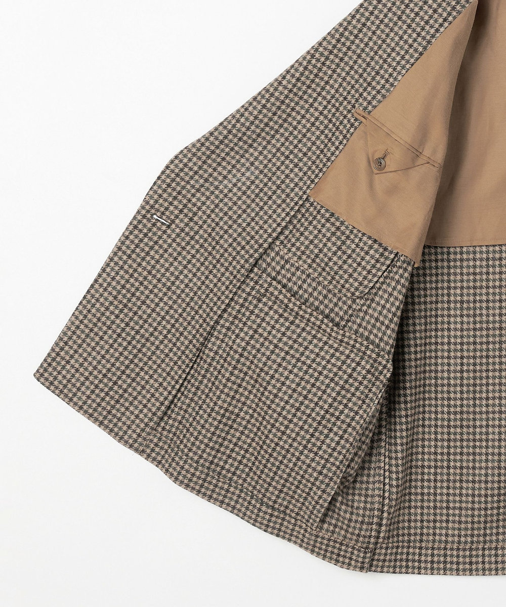 1er Arrondissement ＜COUTURE D'ADAM/クチュール ド アダム＞" Italian Shepherd Check"ビッグダブルジャケット ブラウン