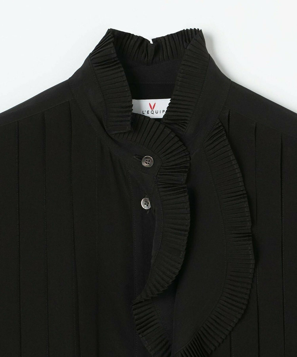 L'EQUIPE COUTURIER シルクデシン16匁ブラウス ブラック