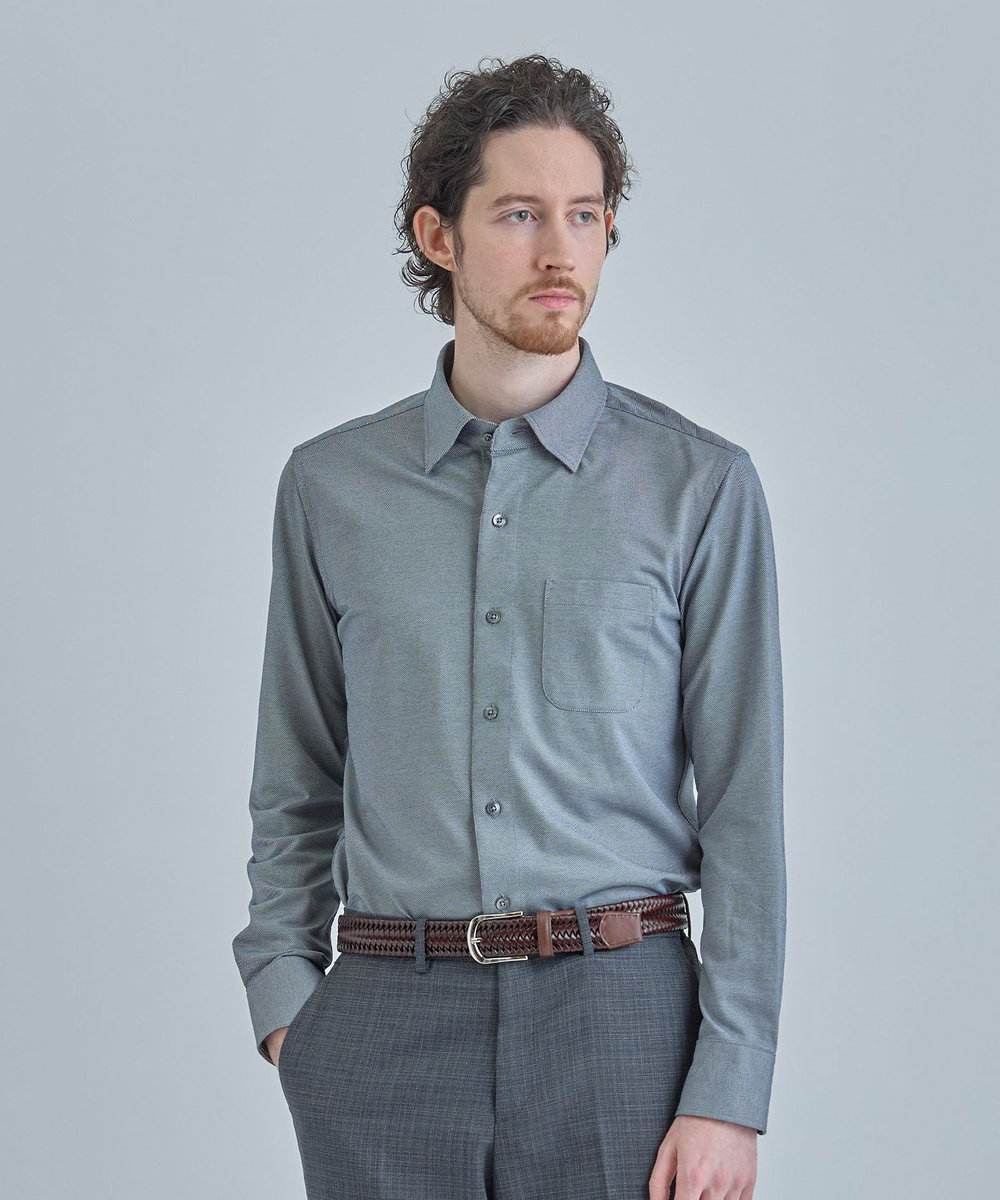 MEN'S BIGI J-CAMICIE ハイゲージジャージドレスシャツ（Albini×RENU）＜ストレッチ＞ ブラック系その他