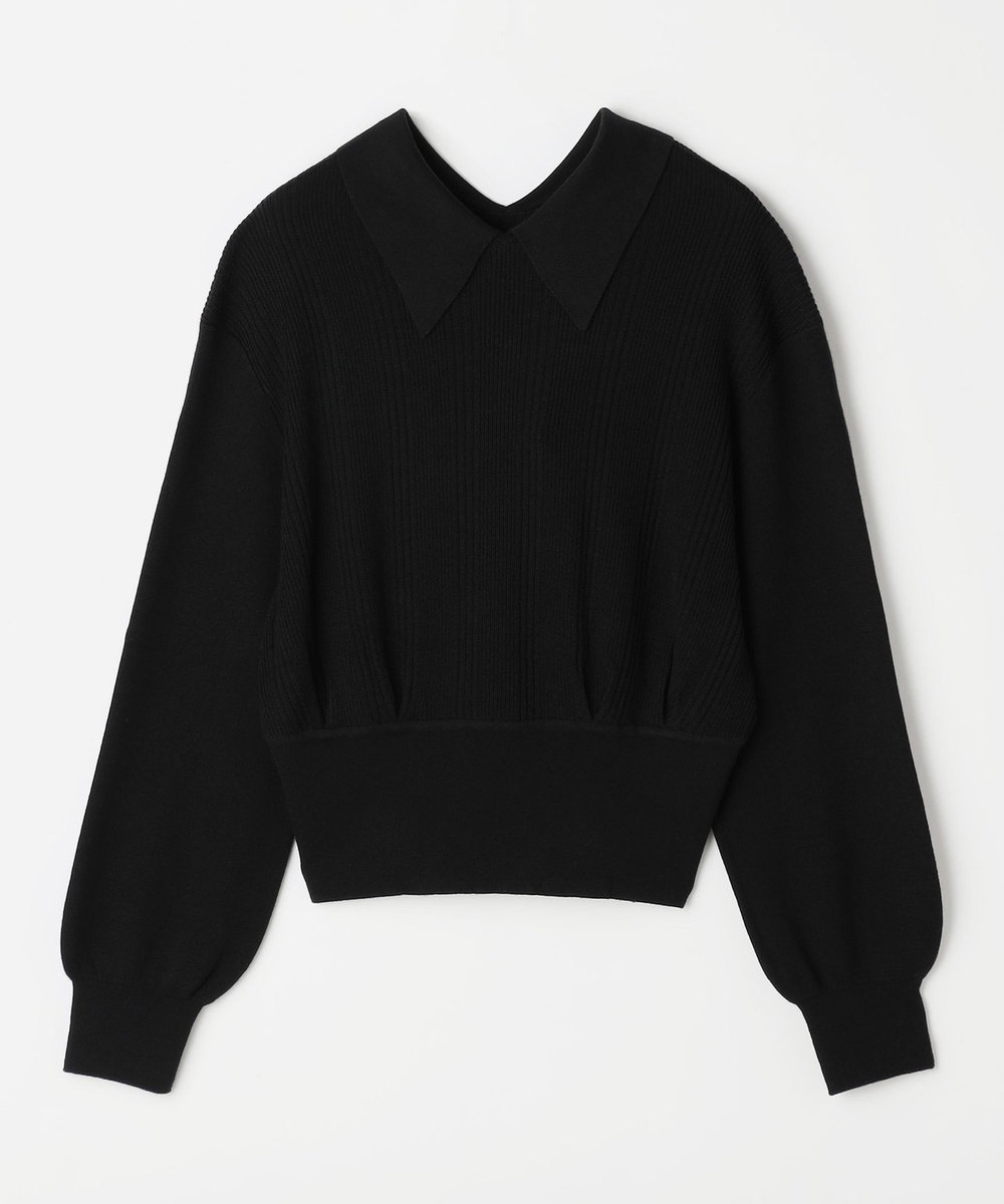1er Arrondissement 《別注カラー》＜LOWER/ローヴァー＞ポロカラーニットプルオーバー ブラック