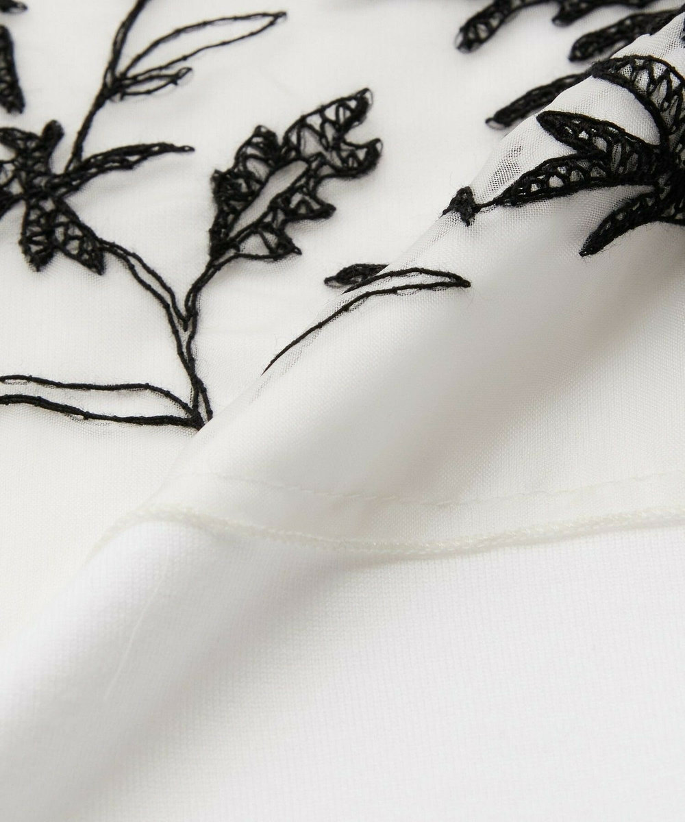 L'EQUIPE Lサイズ（大きいサイズ） 【大きいサイズ】オーガンジー刺繍Tシャツ ホワイト