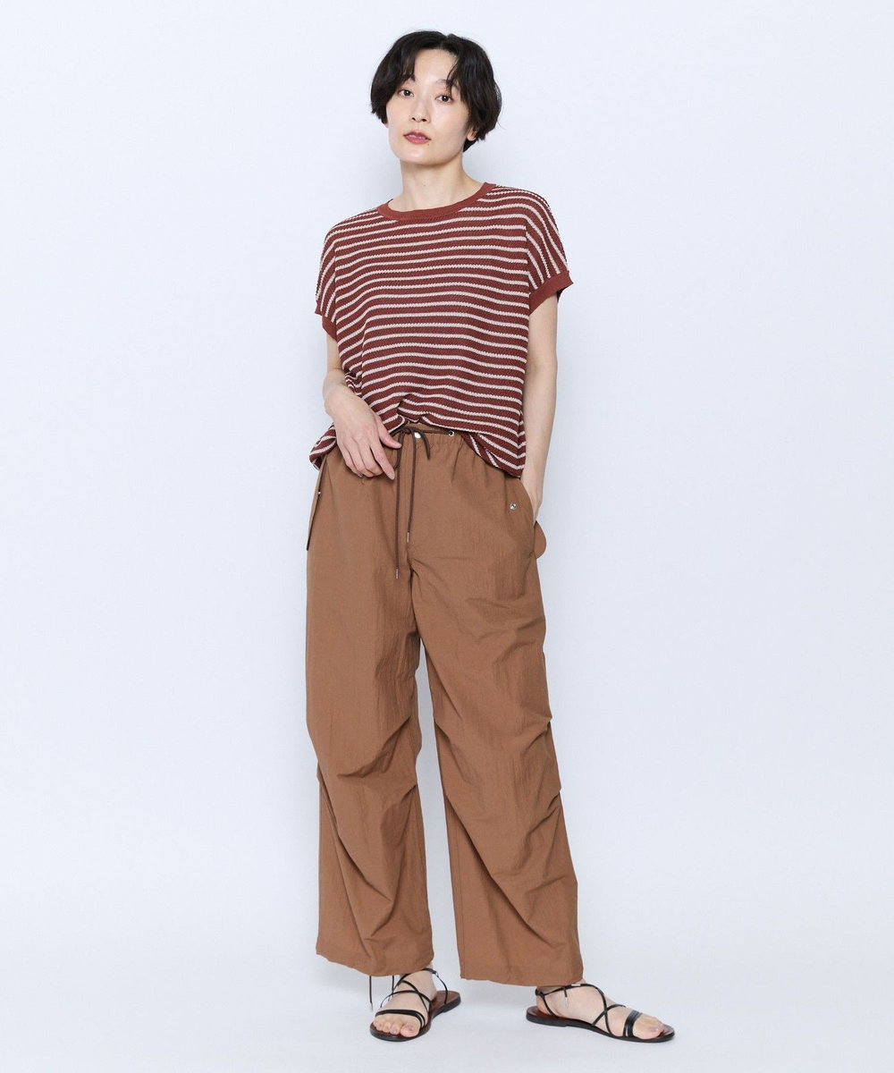 feerique feerique ボーダーフレンチスリーブニット ブラウン