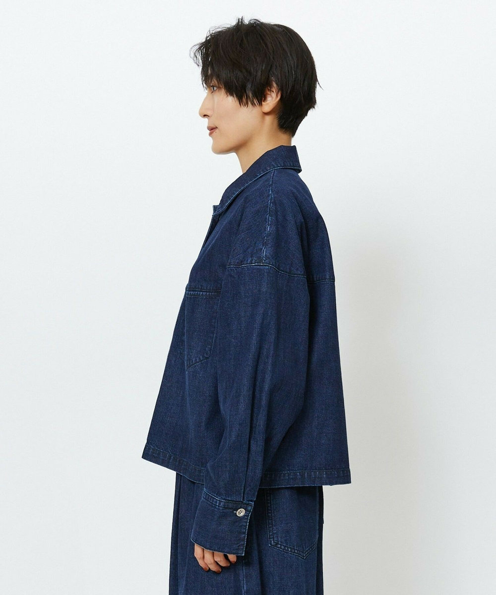 feerique feerique　デニムシャツブルゾン ネイビー