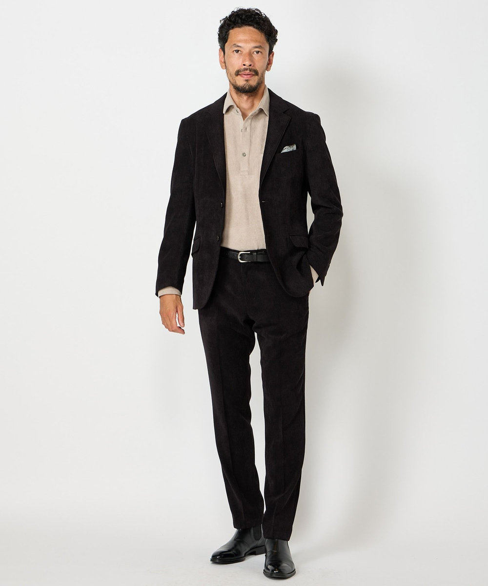 MEN'S BIGI ピケスエードカットシャツ グレー