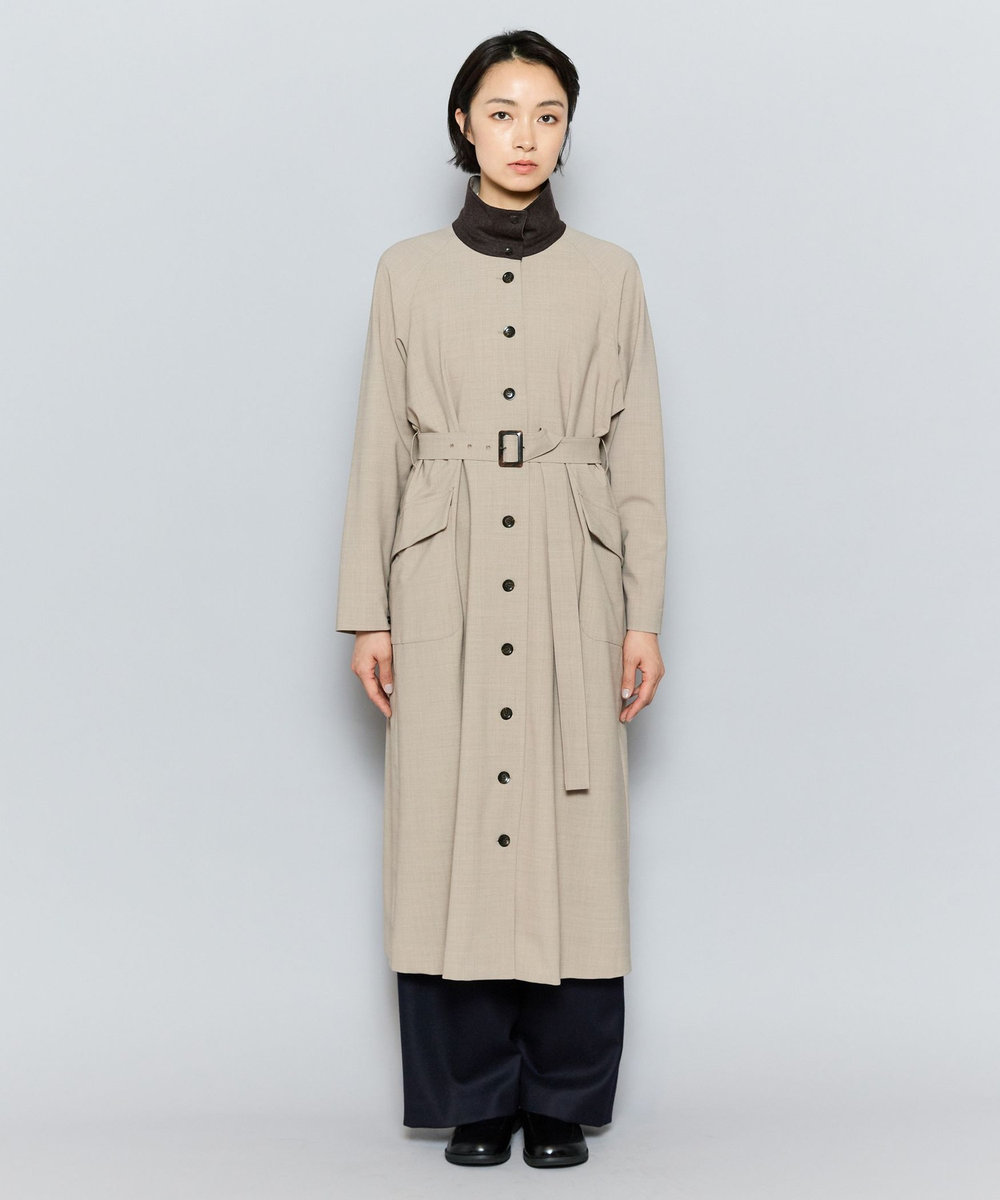 L'EQUIPE ドライウール2WAYストレッチシャツワンピース ベージュ