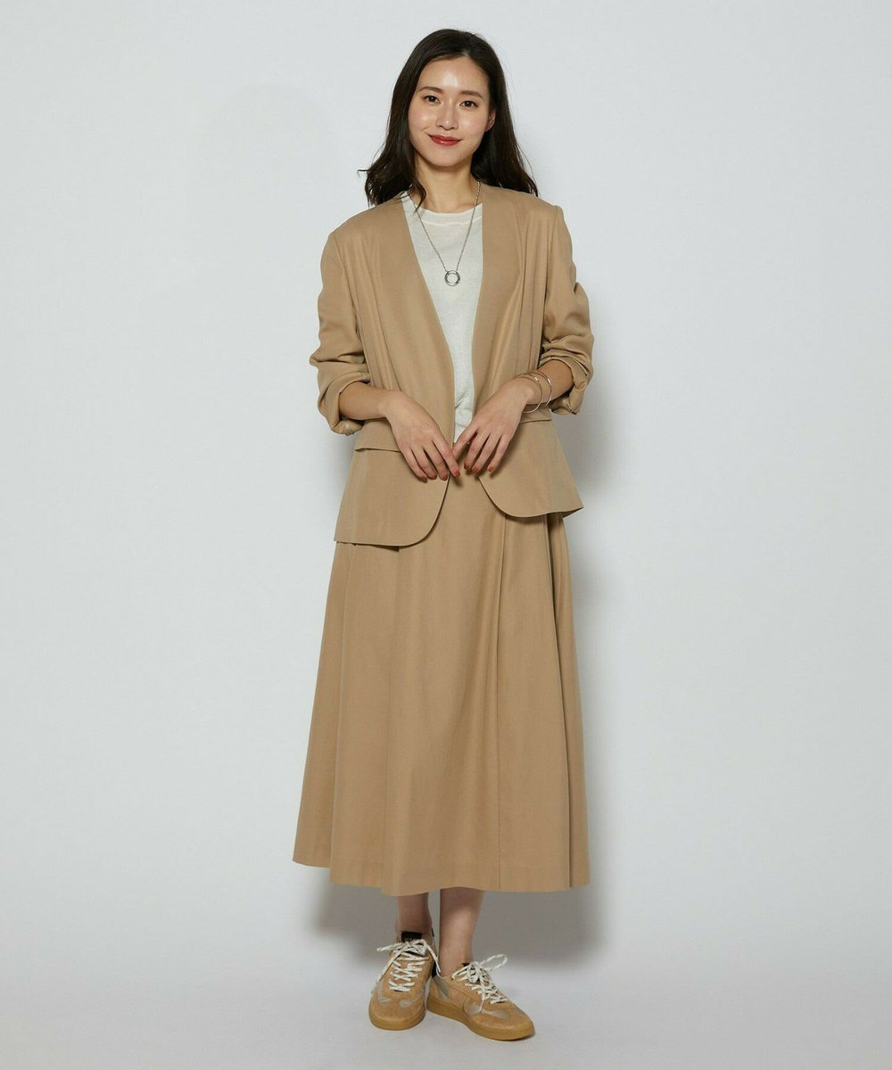 L'EQUIPE 100/2オーガニックコットンスカート ベージュ