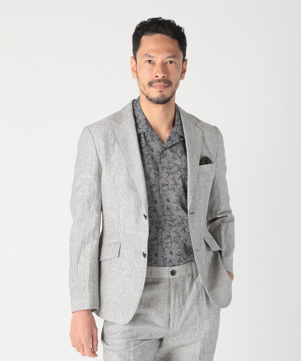 MEN'S BIGI コットンリネン楊柳サッカージャケット グレー