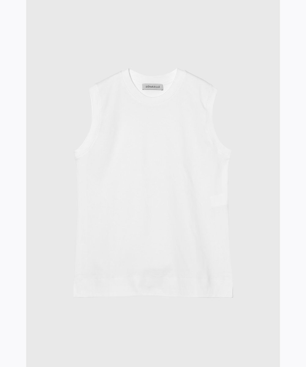 DÉPAREILLÉ SMOOTH NO SLEEVE T SHIRT / スムースノースリーブTシャツ オフホワイト
