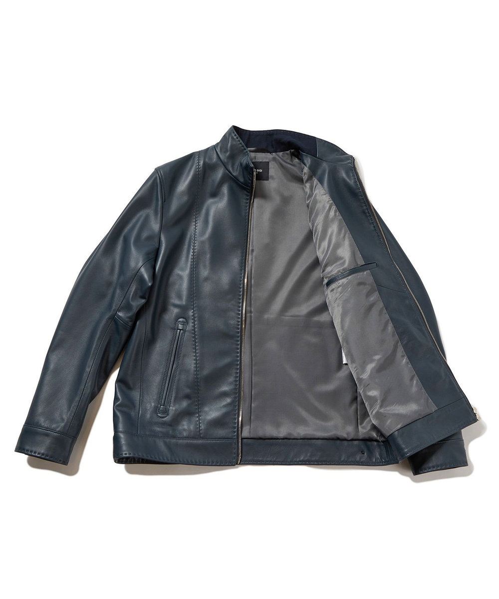 MEN'S BIGI クロームタンニングレザージャケット ネイビー