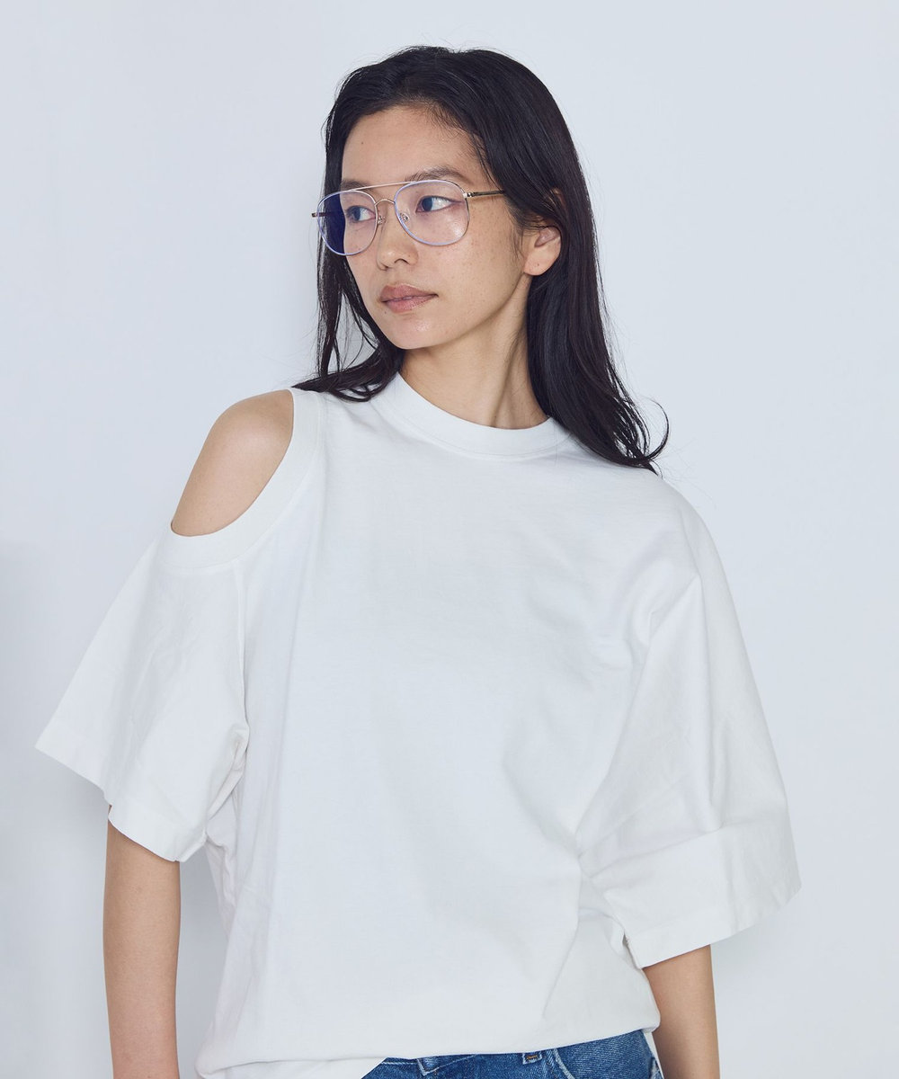 1er Arrondissement ＜AGOLDE （エーゴールドイー）＞ショルダーカットTシャツ ホワイト