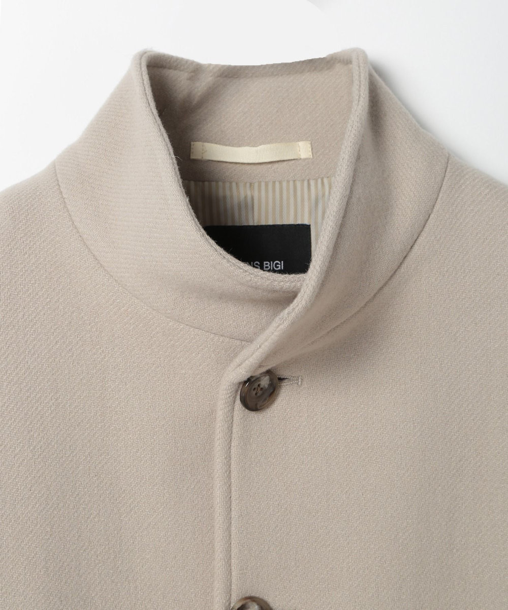 MEN'S BIGI Bellandiウールメルトンスタンドカラーコート ベージュ