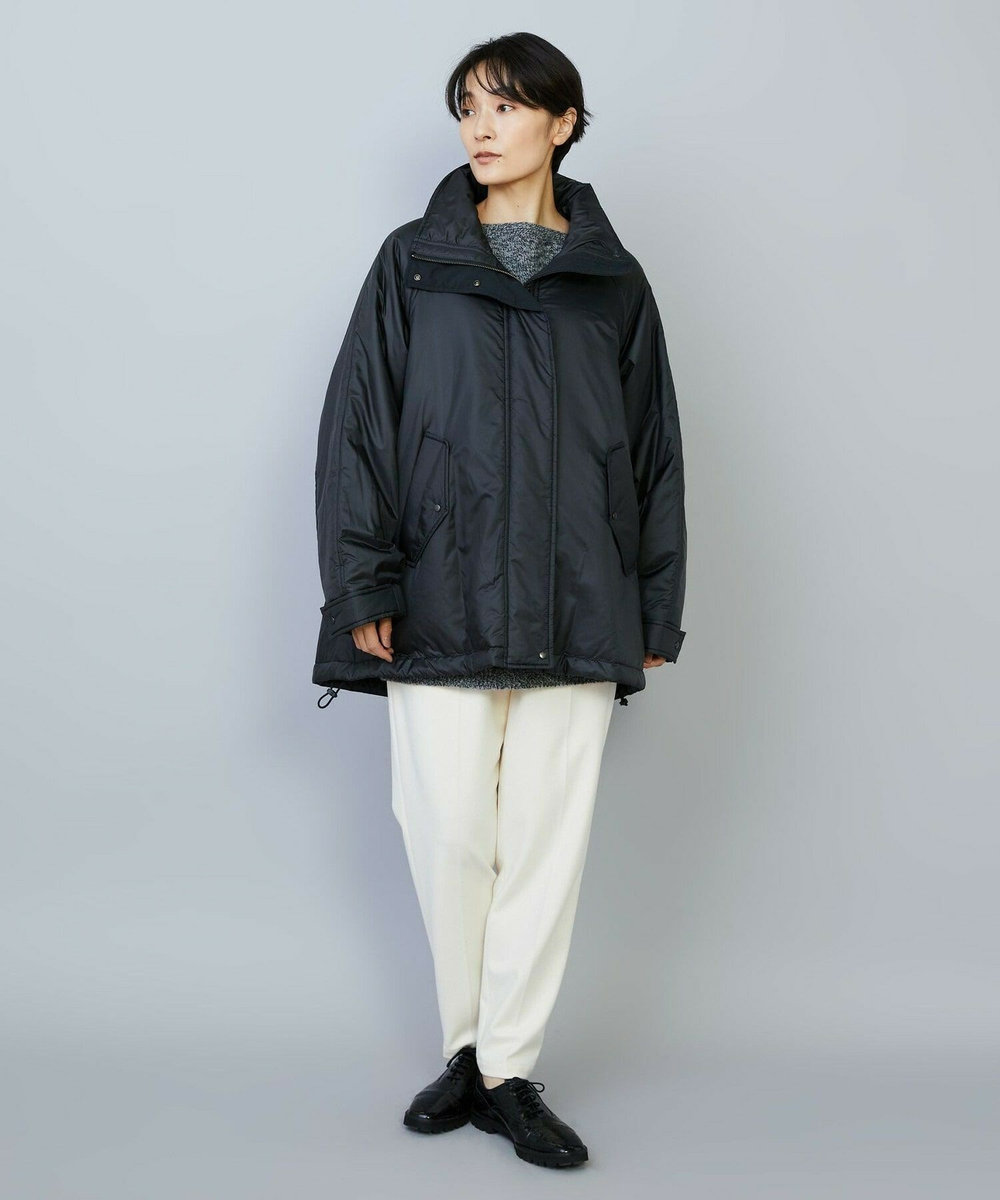 feerique feerique シルキータフタパディングコクーンコート ブラック