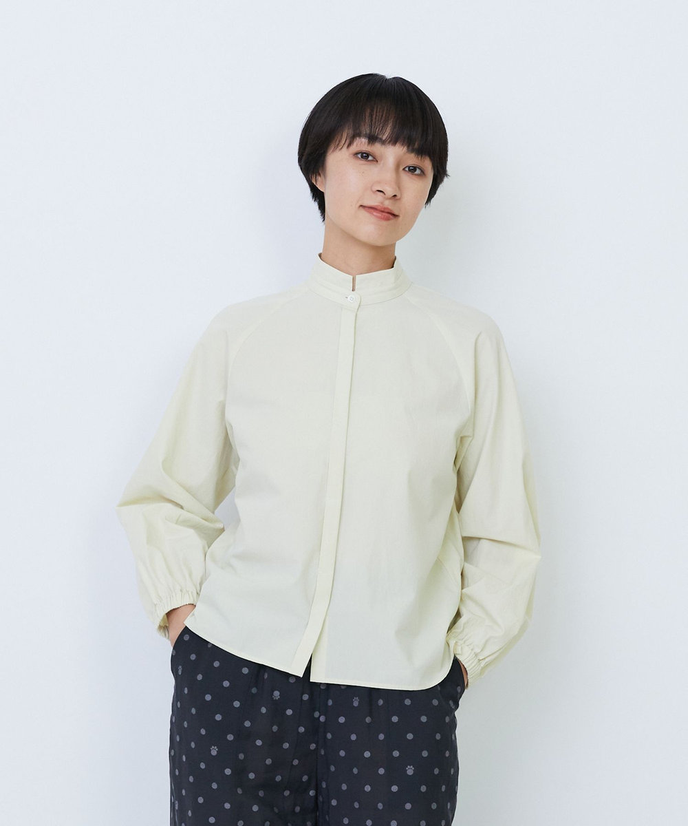 LOISIR デザインカラーブラウス ライム