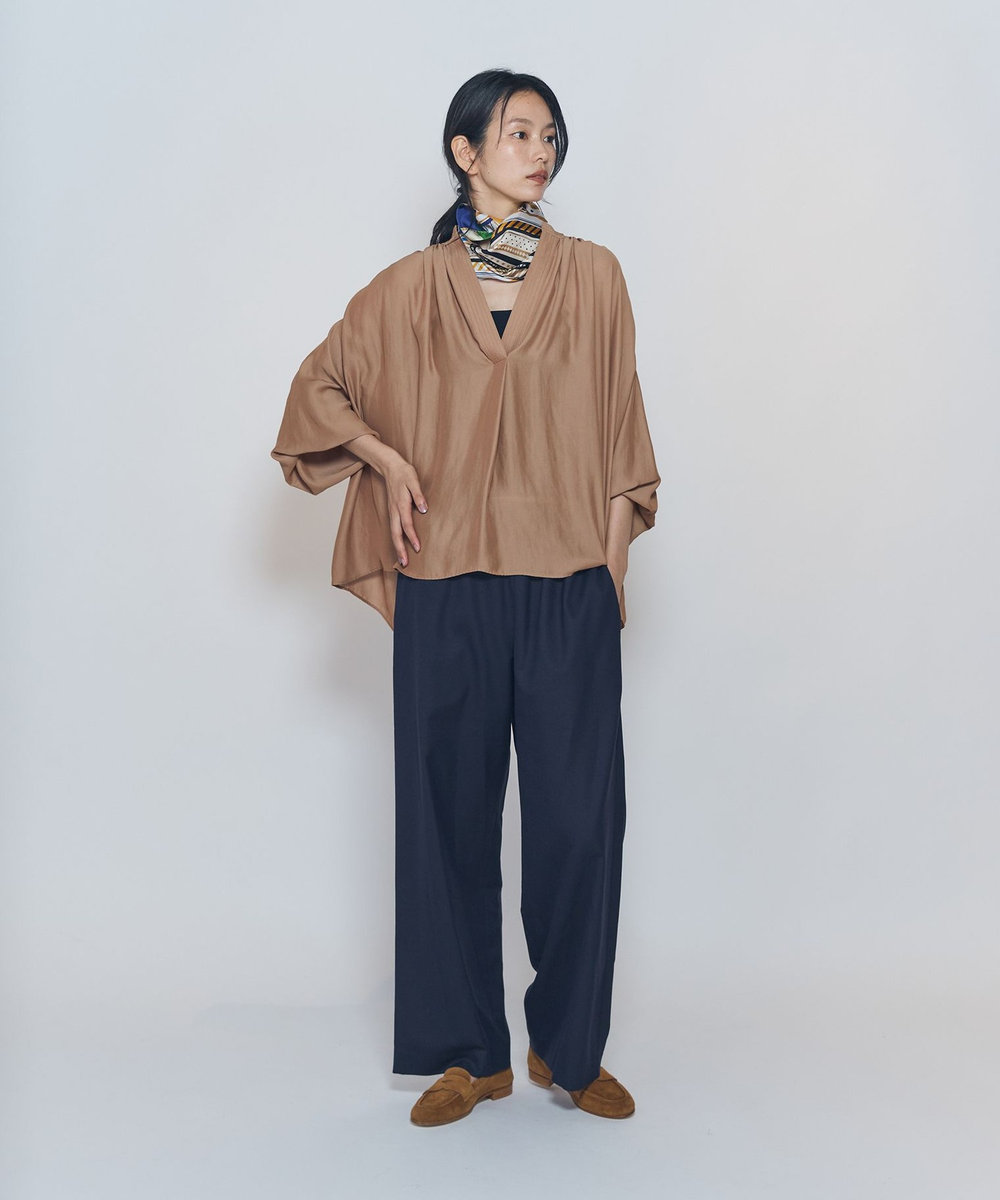 1er Arrondissement ミックスウールイージーパンツ ネイビー