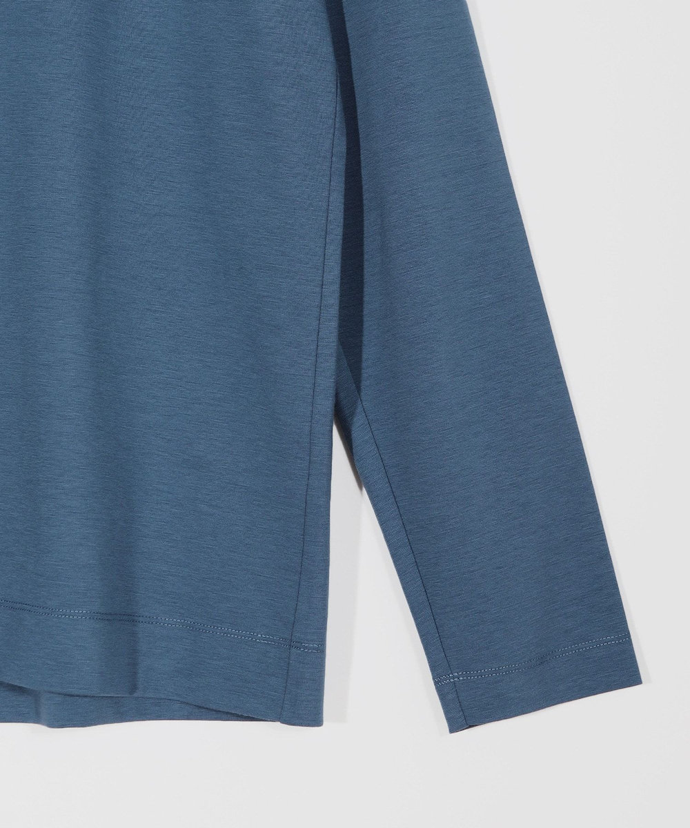 MEN'S BIGI 【ACTIVE TAILOR/アクティブテイラー】シルケットスムースクルーネック長袖Tシャツ ブルー