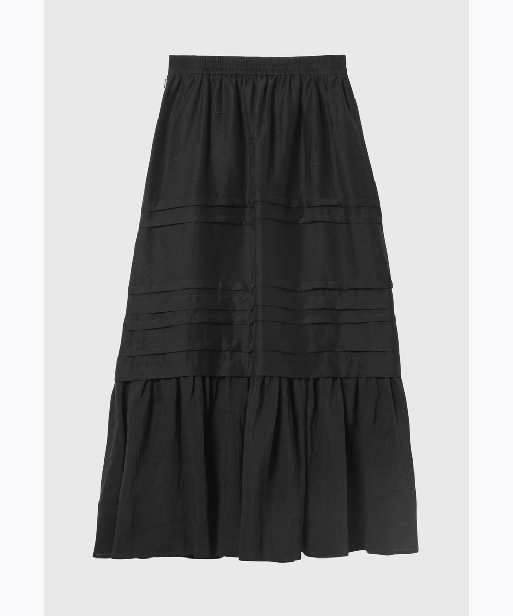 DÉPAREILLÉ WASHABLE LINEN TUCK GATHER SKIRT / ウォッシャブルリネンタックギャザースカート ブラック