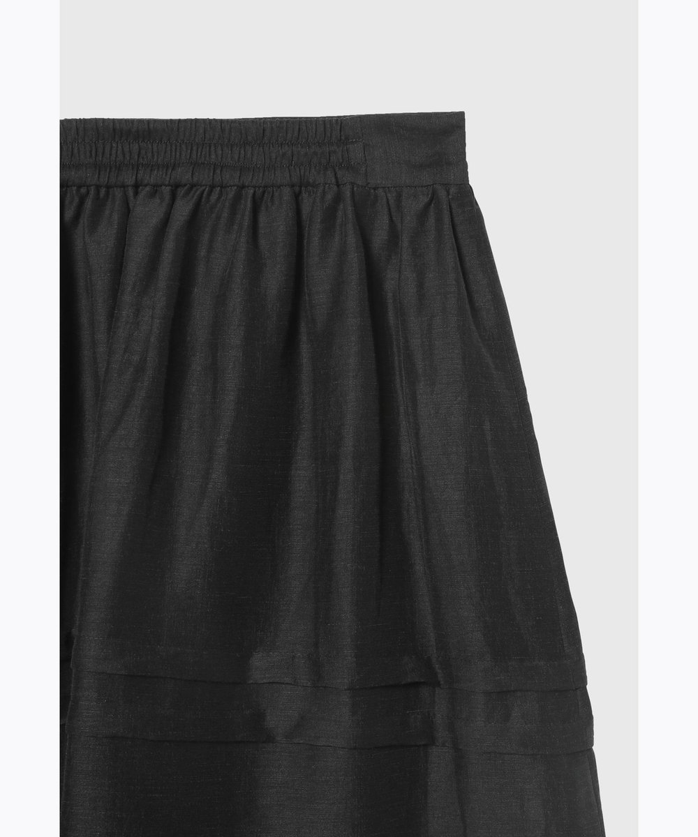 DÉPAREILLÉ WASHABLE LINEN TUCK GATHER SKIRT / ウォッシャブルリネンタックギャザースカート ブラック