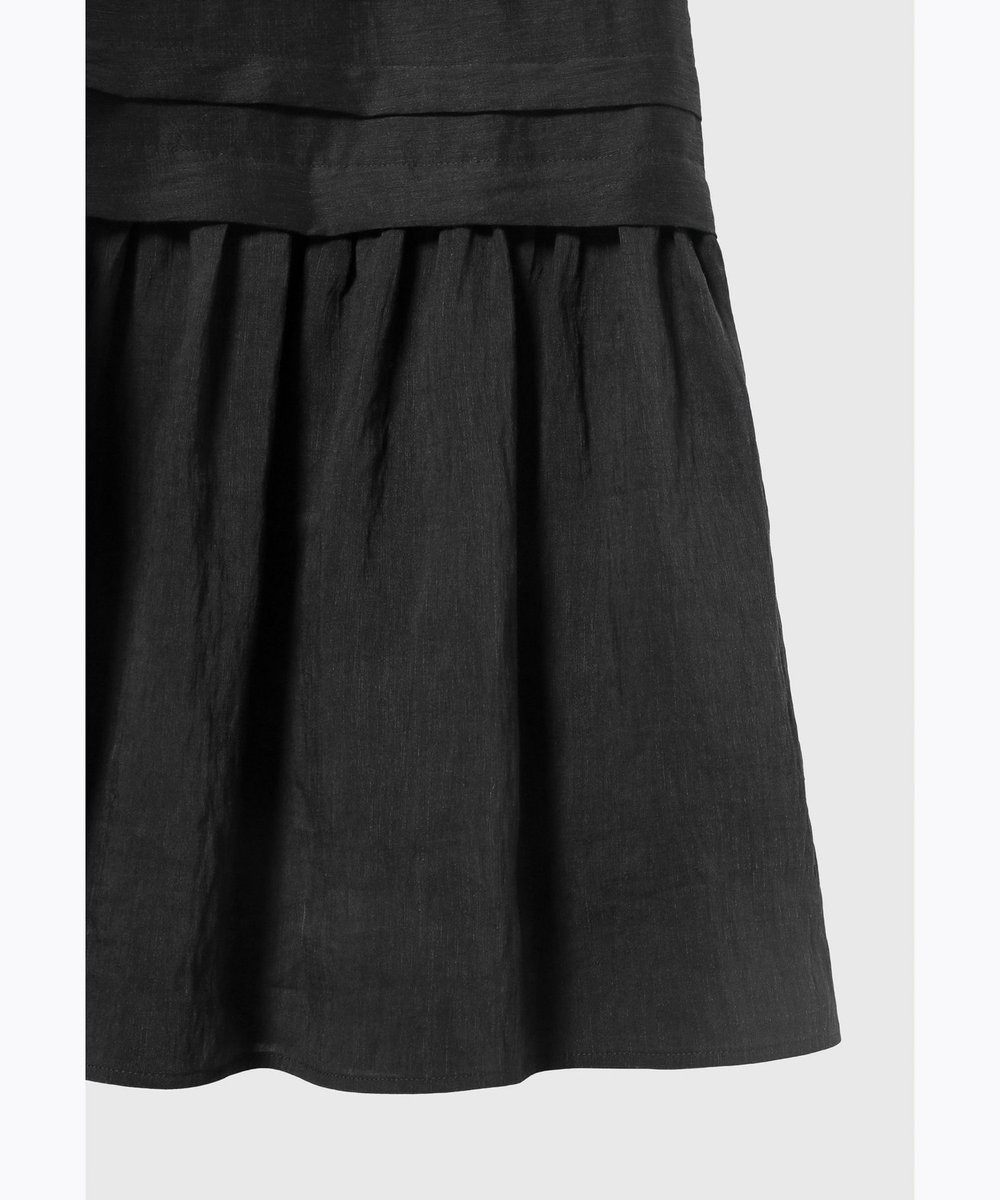 DÉPAREILLÉ WASHABLE LINEN TUCK GATHER SKIRT / ウォッシャブルリネンタックギャザースカート ブラック