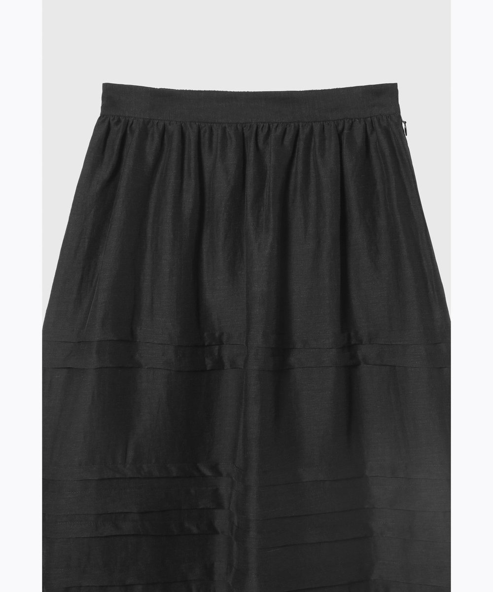 DÉPAREILLÉ WASHABLE LINEN TUCK GATHER SKIRT / ウォッシャブルリネンタックギャザースカート ブラック