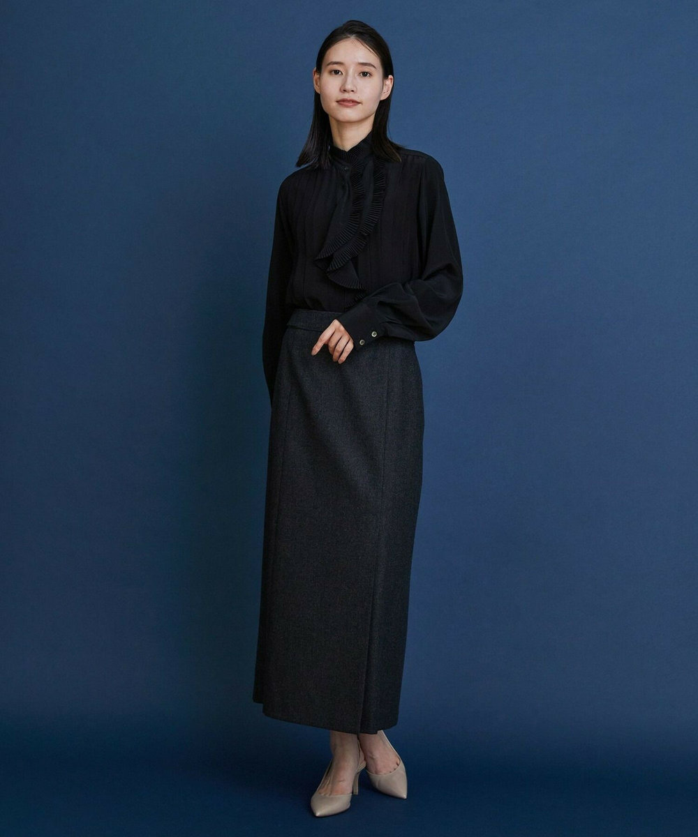 L'EQUIPE COUTURIER シルクデシン16匁ブラウス ブラック