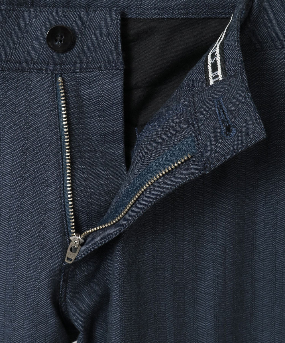 MEN'S BIGI シャドーヘリンボーンストレッチパンツ ネイビー