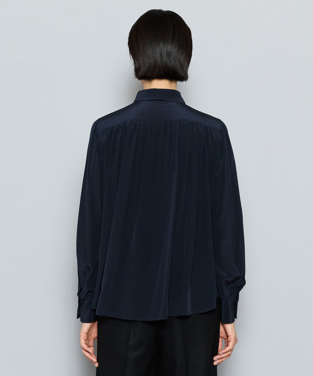 L'EQUIPE COUTURIER シルクデシンブラウス ダークネイビー