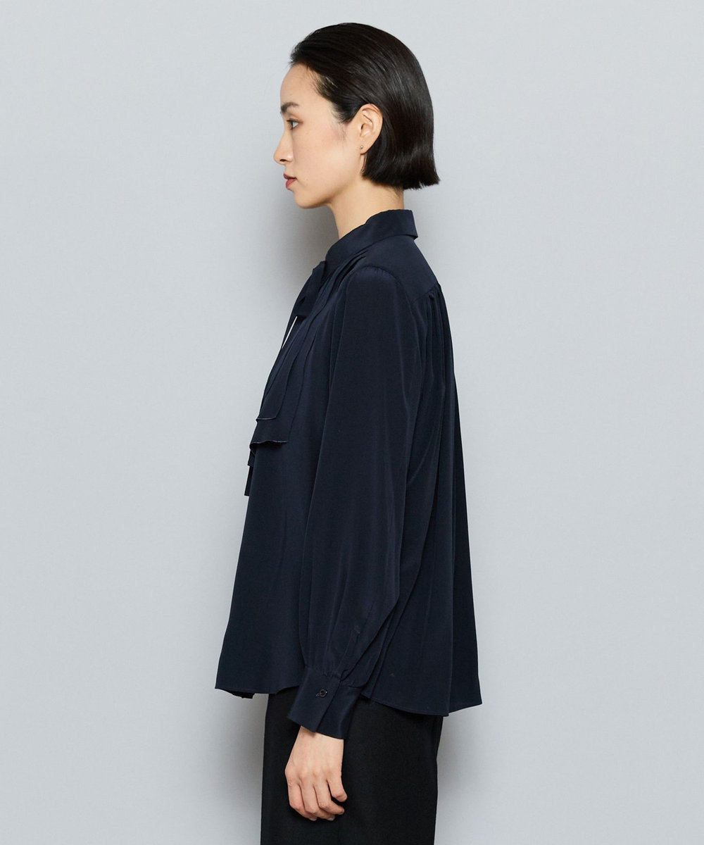 L'EQUIPE COUTURIER シルクデシンブラウス ダークネイビー